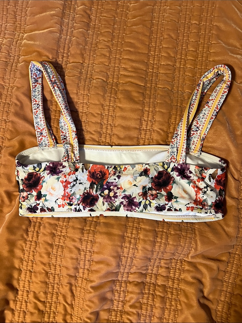 ANTONIO MELANI Floral Bandeau Bikini Swim Top | L - Picture 2 of 5